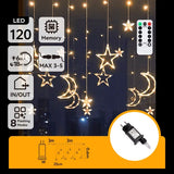 Icicle light string, warm white, 6 x 0.6 meters (3+3x0.6m) - 12 LED strings | splash-proof IP44 - connectable (max 5) | 230VAC - 24V | with remote control