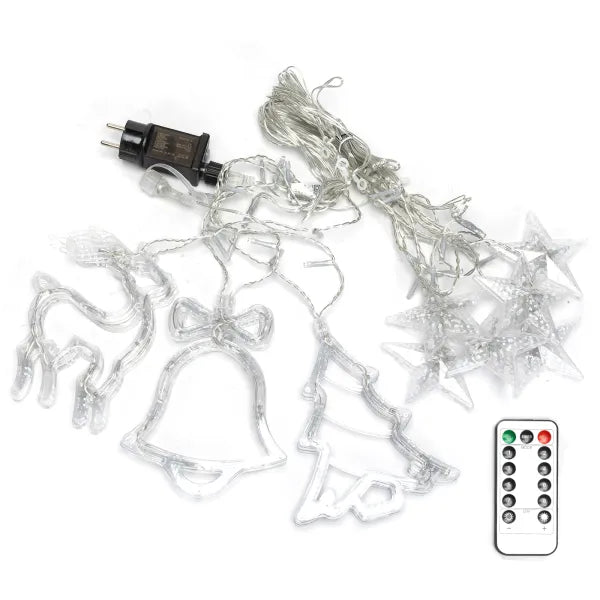 Lichtstring ijspegel meerkleurig 6 x 0.6 meter (3+3x0.6m ) - 12 LED slingers | sproeidicht IP44 - koppelbaar (max 5) | 230VAC - 24V | met afstandsbediening