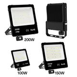 LED Schijnwerper 150W - 22.500 lm - Koelwit 4000K - 150 lm/W - 90° - Bewegingssensor - Lifud driver - IP66 - Terrein- & Gevelverlichting - 5 jaar garantie