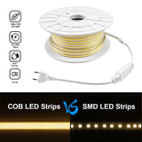 COB LED Lichtslang 230V - Koelwit 4000K - 10W/m - 1000lm/m - IP65 - Snijbaar - 50m rol