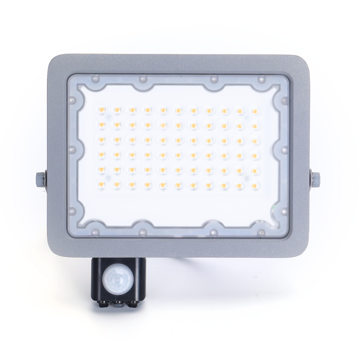 Buitenlamp grijs | LED 50W=450W halogeen schijnwerper | IR sensor | koelwit 4000K | waterdicht IP65