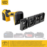 LED's Work 18V Accu werklamp incl Adapters voor elektrisch gereedschap - 5W 500lm 5000K - IP20 IK08