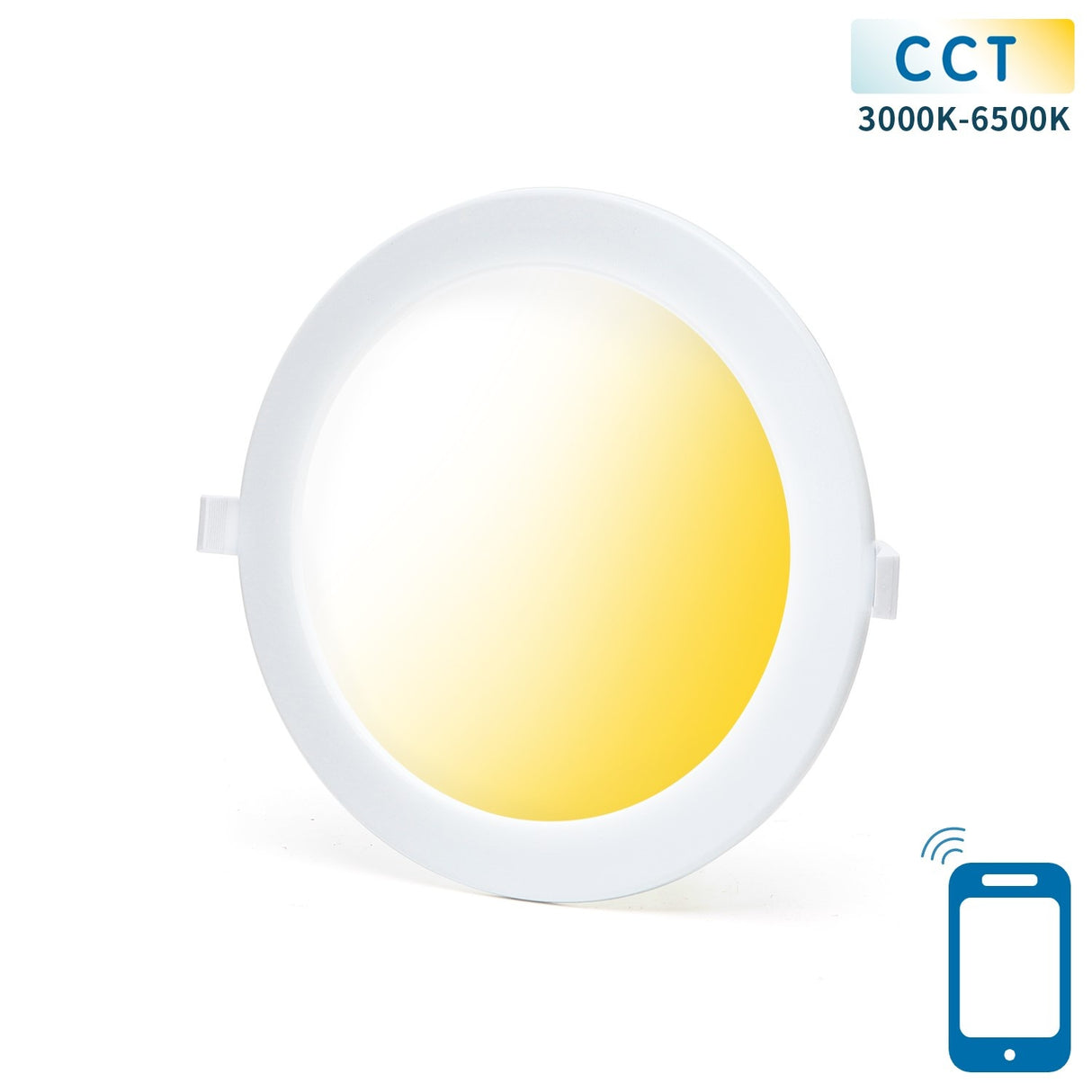 Downlight - recessed spotlight Ø 22cm WiFi CCT 3000K-6500K | warm white - daylight white - LED 18W=140W halogen