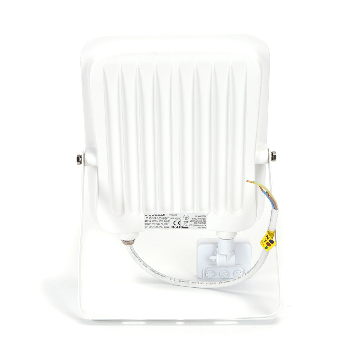 Outdoor lamp white with IR motion sensor | LED 100W~8900Lm=900W spotlight | cool white 4000K | waterproof IP65