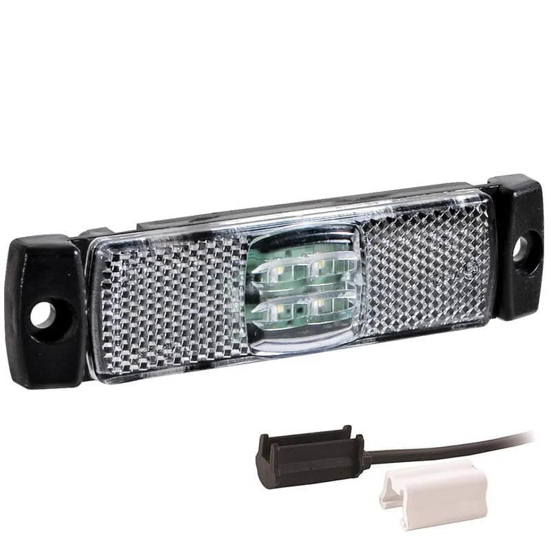 LED-Begrenzungsleuchte weiß | 12-24V | 1,5mm². Stecker |