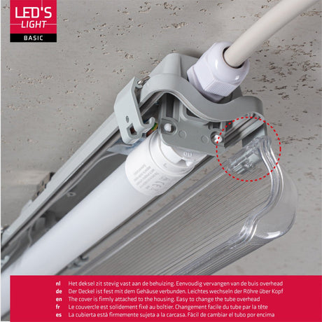 LED Vochtbestendig armatuur 150cm - 2880 lumen - 24W - Daglichtwit 6500K - IP65 - Inclusief LED buis - 2 stuks