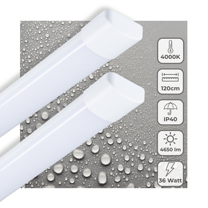 LED TL-armatuur 120cm - 4650 Lumen - 36W - Koelwit 4000K - IP40 - 230V - 2 stuks