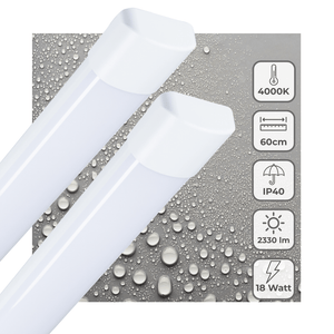 LED Bar 2330 Lumen - 18W - Cool White - IP40 - 60cm - Integrated LED - Pack of 2