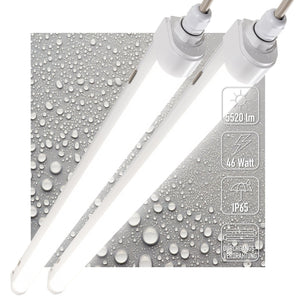 LED-Leuchte (TL) 5520 Lumen – 46 W – Kaltweiß 4000 K – 150 cm – IP65 wasserdicht – verbindbar – 2 Stück