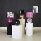 Tischlampe - Discokugel - Glas - Silber - 20x20cm