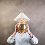 Tischlampe - Discokugel - Glas - Gold - 20x20cm