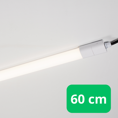 Plafoniera LED a tubo 1725 lumen - 15W - Bianco freddo 4000K - 60cm - IP65 impermeabile - IK06 - 2 pezzi