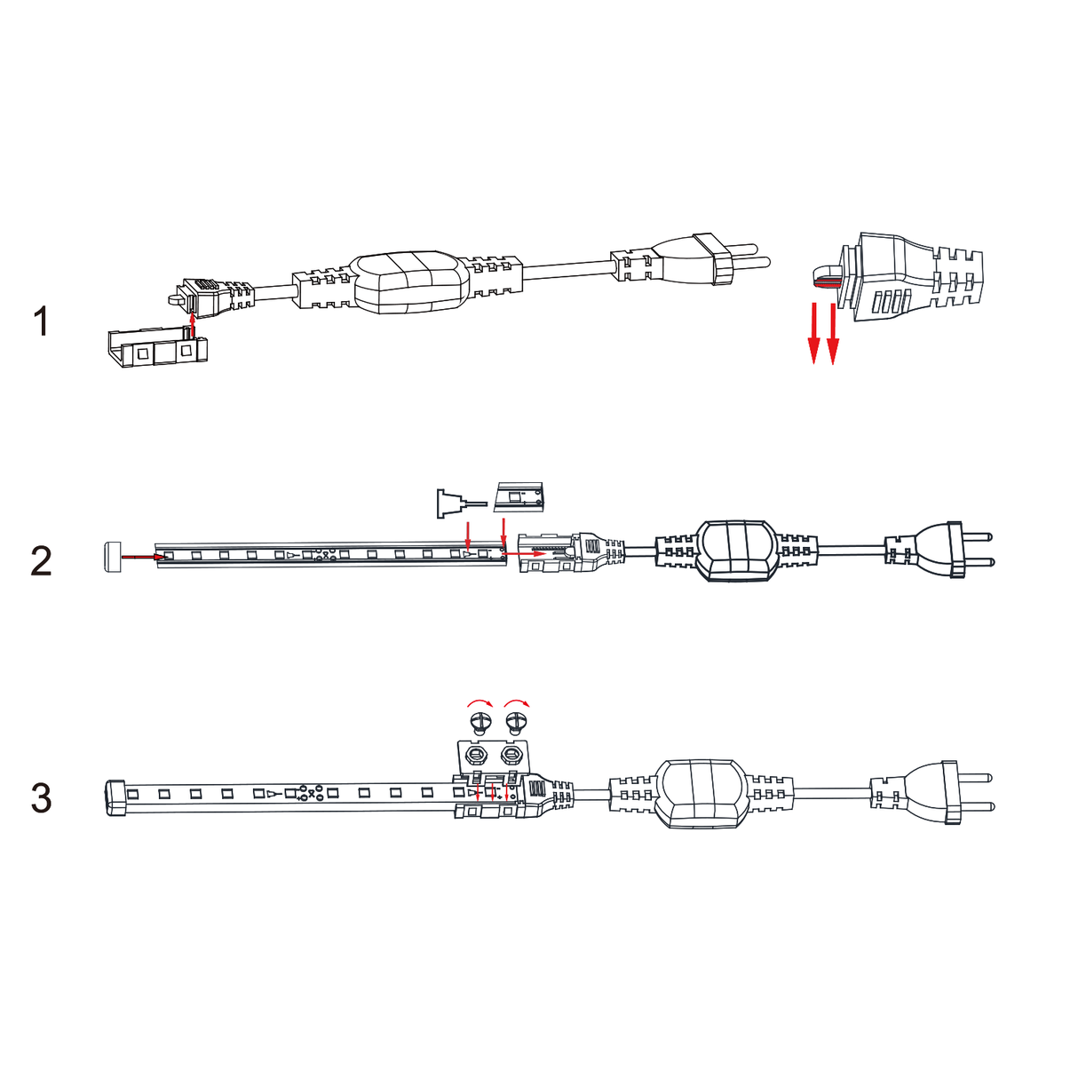 Light string starter set | plug +- 30cm 230V AC - spare set