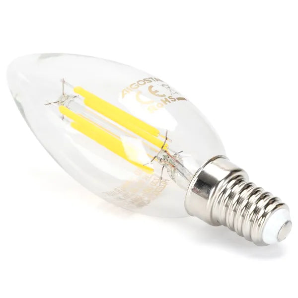 Candle lamp E14 dimmable daylight white | C35 LED 4W~400Lm=38W halogen lighting | clear glass - 6500K