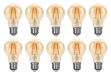 Gloeilamp E27 3-staps-dimbaar 10 stuks | A60 LED 6W=60W halogeen verlichting | amber glas - warmwit filament 2700K