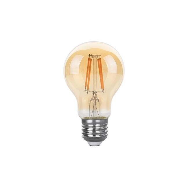 Leuchtmittel E27 3-stufig dimmbar | A60 LED 6W=60W Halogenbeleuchtung | Braunglas - warmweißes Filament 2700K