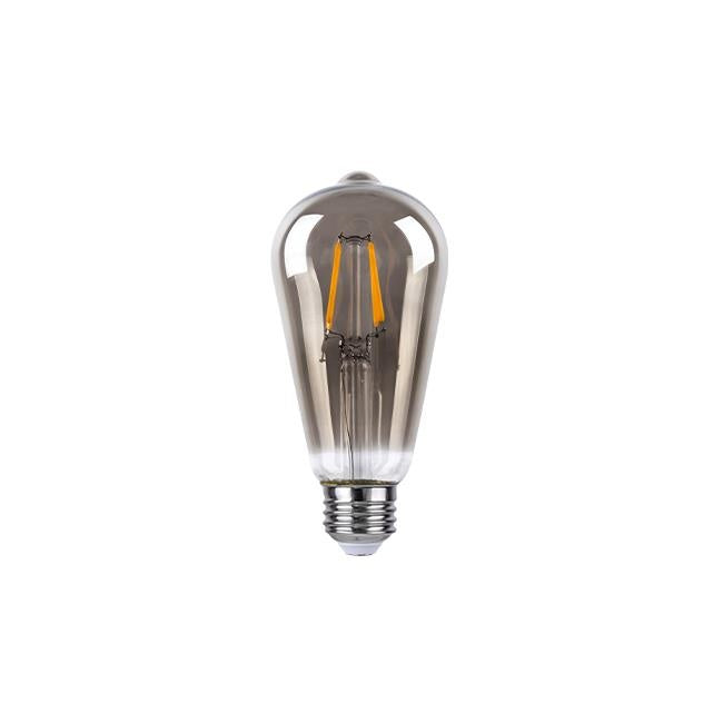 Kooldraadlamp E27 3-staps-dimbaar | ST64 LED 6W=60W halogeen verlichting | smokey glas - warmwit filament 2700K