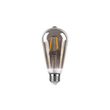 Carbonfadenlampe E27 3-stufig dimmbar | ST64 LED 6W=60W Halogenbeleuchtung | Rauchglas - warmweißes Filament 2700K