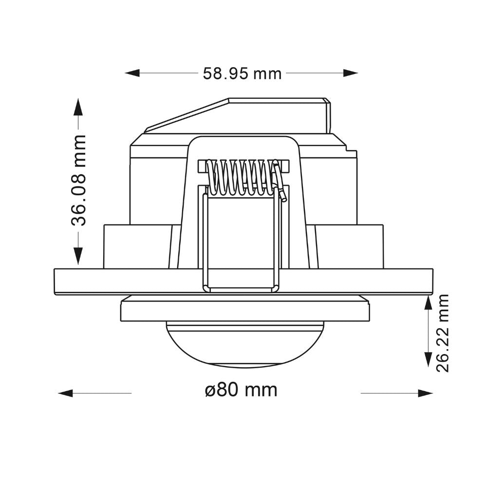 LED-Einbau-Bewegungsmelder – 0 bis 1200 W – Erfassungsbereich von 8 Metern