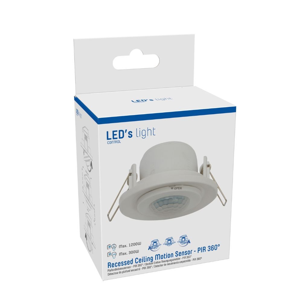 LED-Einbau-Bewegungsmelder – 0 bis 1200 W – Erfassungsbereich von 8 Metern