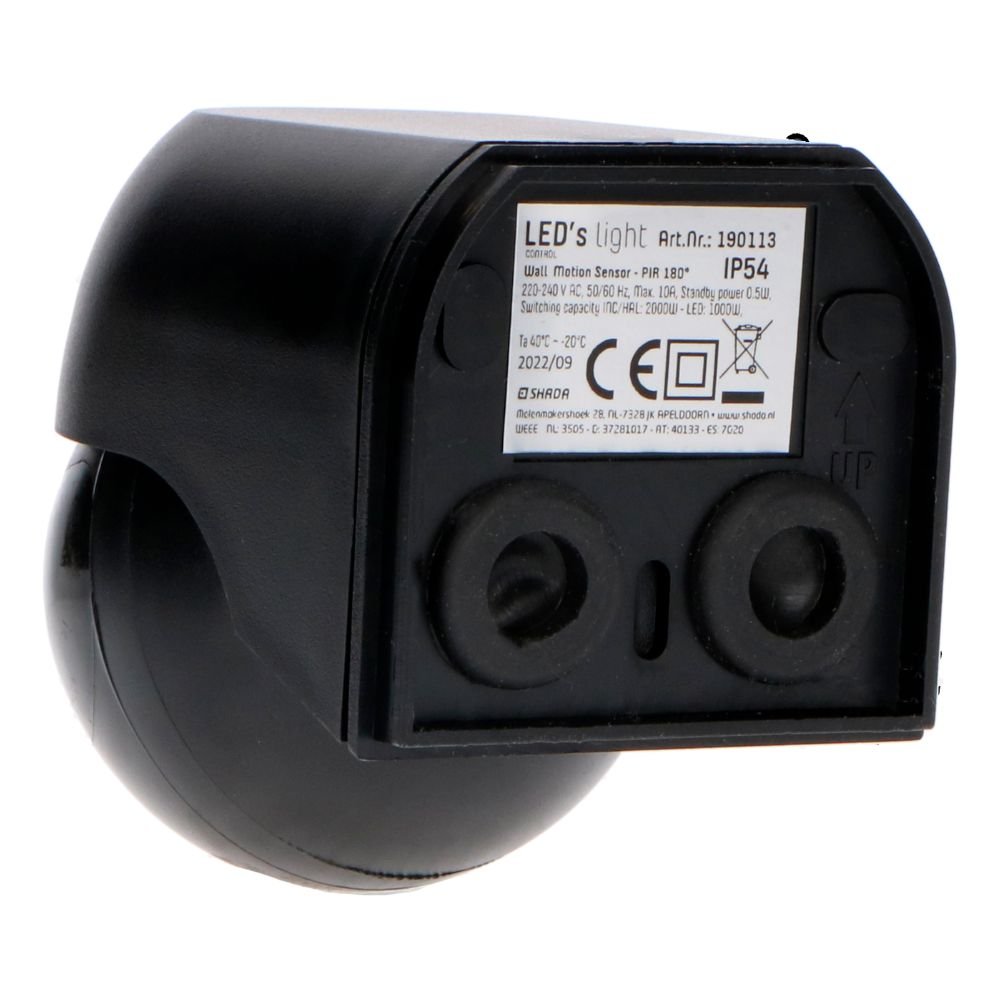 LED's Light 2-in-1 Bewegungsmelder mit 12 Metern Reichweite - Für den Innen- &amp; Außenbereich - Wandmontage - Schwarz 