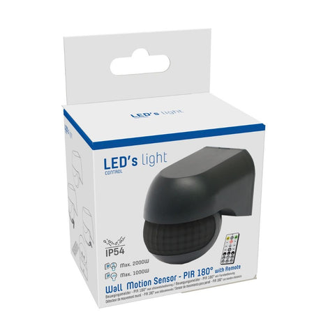 LED's Light 2-in-1 Motion Detector with Remote Control - Detects Dusk and Motion - Black