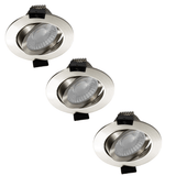 3 PACK - LED's Light PRO downlight inbouwspot Ø 68mm - Kantelbaar - Spatwaterdicht - Dim to Warm - RVS