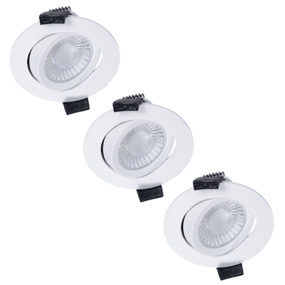 3 PACK - LEDs Light PRO downlight recessed spotlight Ø 68mm - Splashproof - Dimmable - Universal - White 