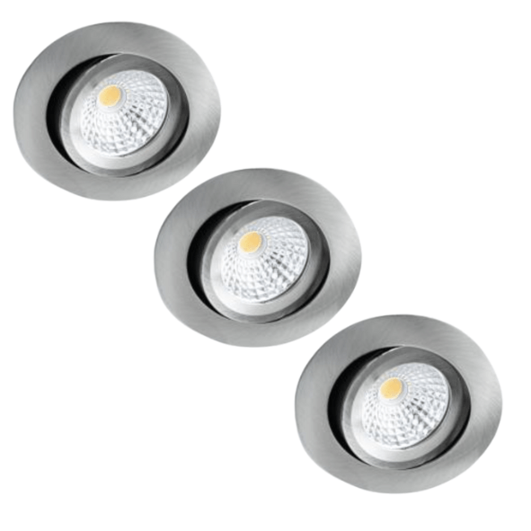 3 PACK - LED's Light Pro LED Inbouwspot Nikkel - DimToWarm - Ø 68mm - Kantelbaar - Warm wit licht - CRI95