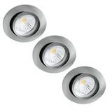 3 PACK - LED's Light Pro LED Inbouwspot Nikkel - DimToWarm - Ø 68mm - Kantelbaar - Warm wit licht - CRI95