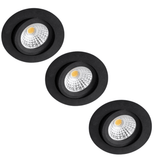 3 PACK - LED's Light Pro LED Inbouwspot Zwart - DimToWarm - Ø 68mm - Kantelbaar - Warm wit licht - CRI95- Dimbaar