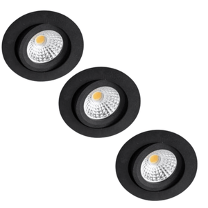 LED Recessed Spotlight 350 Lumen - 5.5W - DimToWarm 2700-2000K - Ø68mm - Tiltable - Dimmable - CRI95 - IP44 - 3 pieces