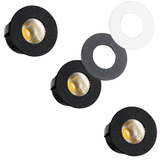 3er-Pack – LED's Light PRO Mini-Einbaustrahler 3 cm – Für Vordächer, Veranden und abgehängte Decken – Dimmbar – 3 Farbplatten