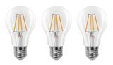 Light bulb E27 3-step dimmable 3 pieces | A60 LED 6W=60W halogen lighting | clear glass - warm white filament 2700K