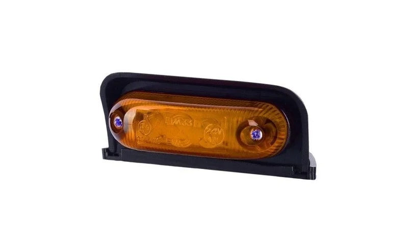 Bernsteinfarbene LED-Begrenzungsleuchte mit Halterung | 12-24V | 50cm Kabel | MV-4050A