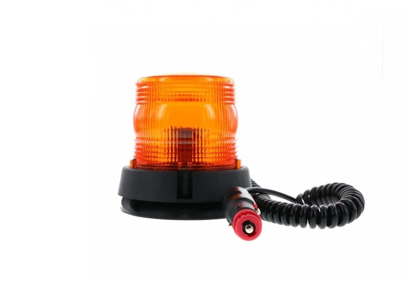 LED rotating beacon amber 12/24v magnetic mount, double flash | D14450