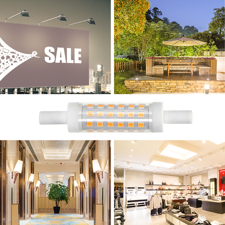 R7s bar lamp warm white 2700K dimmable - triac | 78mmx15mm - LED 5W=45W halogen - 450~500 Lumen