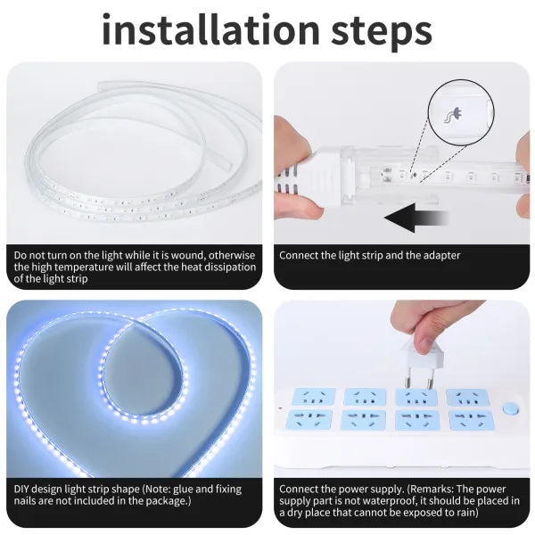 Lichtslang blauw - 50 meter - 120 LEDs/meter - 7W/m - sproeidicht IP65 | 230V AC