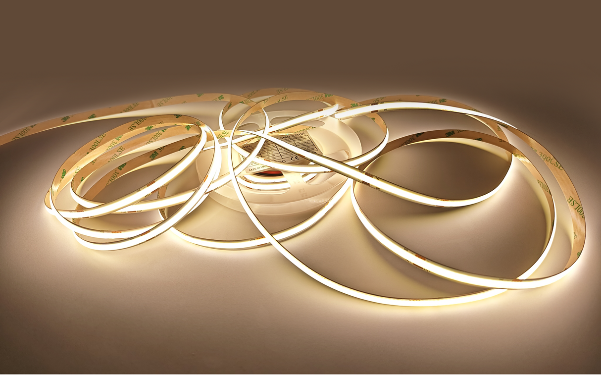 COB LED-Streifen warmweiß 2700K 5 Meter | 24V DC - 8W/m - 320 LEDs/m | IP20 | dimmbar