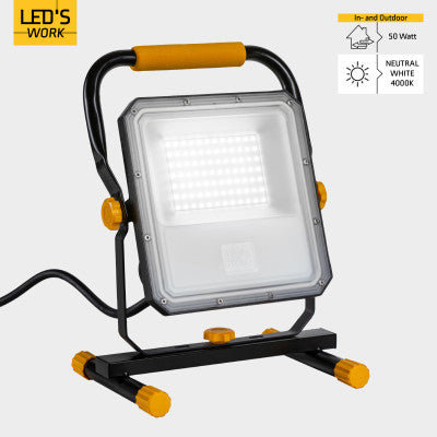 LED-Arbeitsleuchte 5500 Lumen - 50 W - Kaltweiß 4000 K - 2 Fassungen - IP54 - IK08