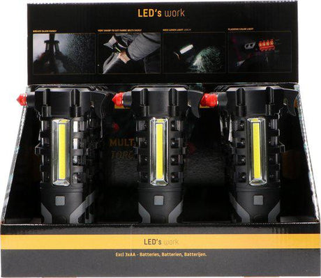 Wiederaufladbare LED-Notleuchte für Autos – 210 Lumen – mit Notfallhammer und Gurtschneider – 2 Leuchtpunkte