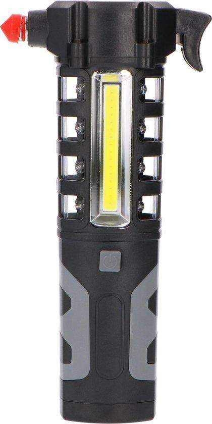 Wiederaufladbare LED-Notleuchte für Autos – 210 Lumen – mit Notfallhammer und Gurtschneider – 2 Leuchtpunkte
