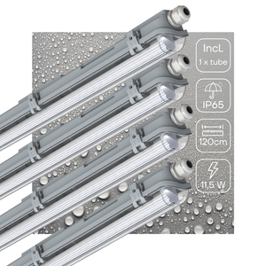 LED Moisture-resistant luminaire 2130 lumens - 11.5W - Cool white 4000K - IP65 - IK08 - 120cm - 4 pieces