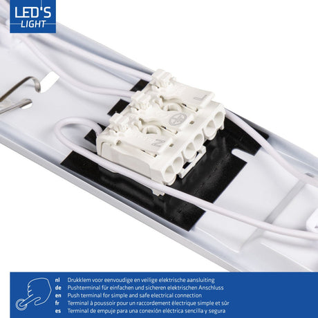 Réglette LED étanche 120cm - 2130 lumens - 11.5W - Blanc froid 4000K - IP65 - IK08 - Tube LED inclus - 2 pièces