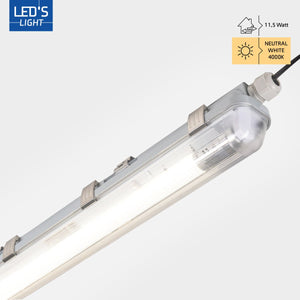 LED TL Fixture 3060 Lumen - 16.5W - Cool White 4000K - 150cm - IP65 - IK08 - D-Marking - Pack of 4