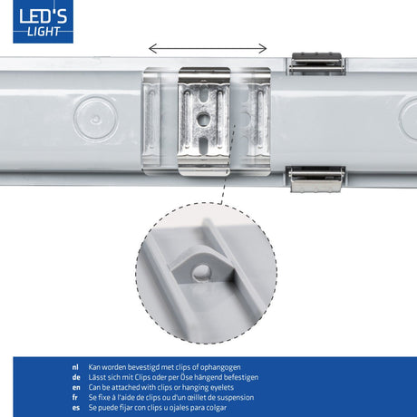 LED TL-Armatuur IP65 3060 Lumen - 16.5W - 4000K Koelwit - 150cm - Waterdicht - 2 Stuks
