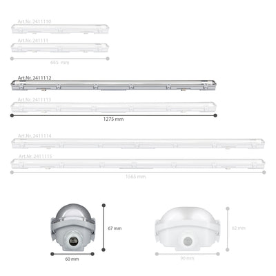 CONFEZIONE DA 4 - Plafoniera LED's Light da 150 cm completa di tubo LED - 2880 lm
