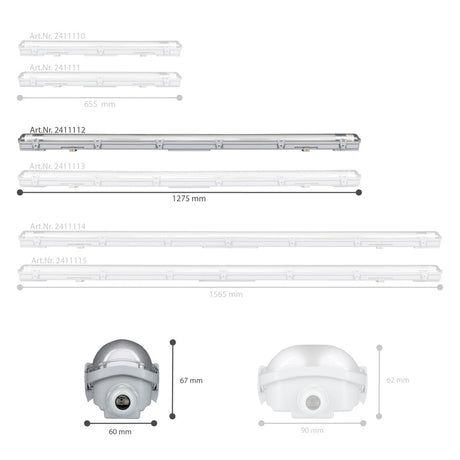 LED-Leuchte TL, 1800 Lumen, 17,5 W, Kaltweiß (4000 K), 120 cm, Schutzart IP65, IK06, EasyClick, 4er-Pack