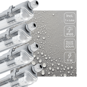 LED Vochtbestendig armatuur 900 lumen - 9W - Koelwit 4000K - IP65 - 60cm - 4 stuks