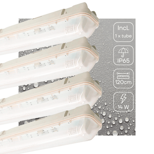 LED TL Armatuur 2100 Lumen - 14W - Koelwit - Bewegingssensor - IP65 Waterdicht - 120cm - 4 stuks